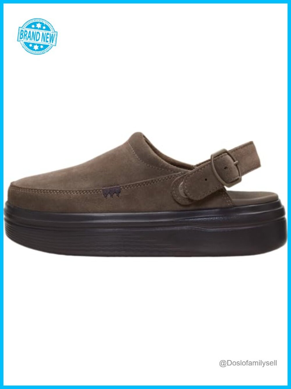 HEYDUDE Austin Lift Clog Platform Mule Suede Slip On